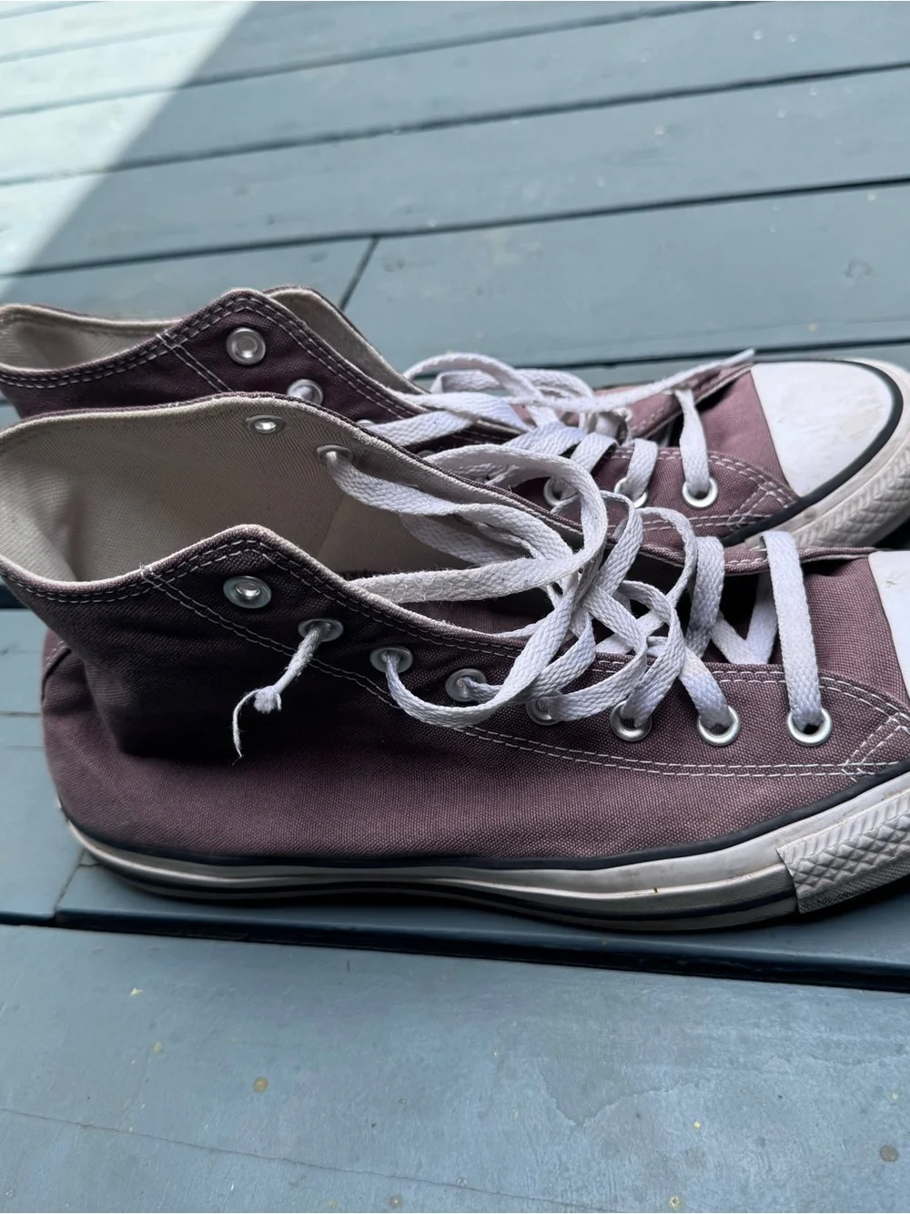 Converse High-Top Sneakers in Mauve with White Accents - Picture 6 of 8